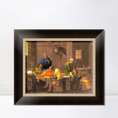 INVIN ART Framed Canvas Art Giclee Print Eudamidas' testamente by Nicolas Poussin Wall Art Living Room Home Office Decorations