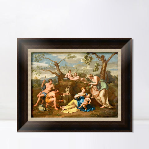 INVIN ART Framed Canvas Art Giclee Print Follower of Nicolas Poussin by Nicolas Poussin Wall Art Living Room Home Office Decorations