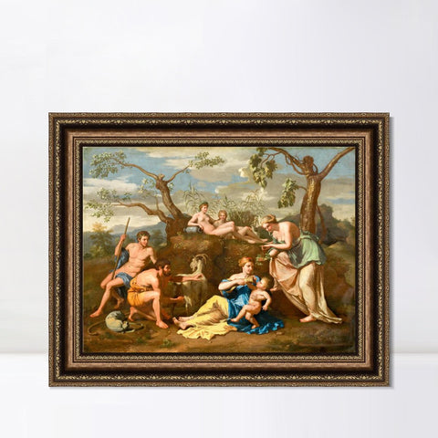 INVIN ART Framed Canvas Art Giclee Print Follower of Nicolas Poussin by Nicolas Poussin Wall Art Living Room Home Office Decorations