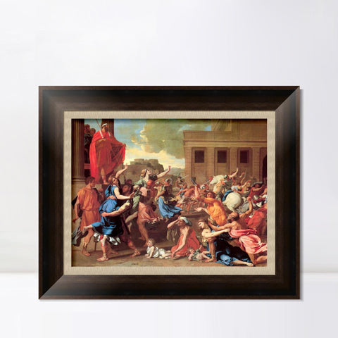 INVIN ART Framed Canvas Art Giclee Print the Rape of the Sabine Women by Nicolas Poussin Wall Art Living Room Home Office Decorations
