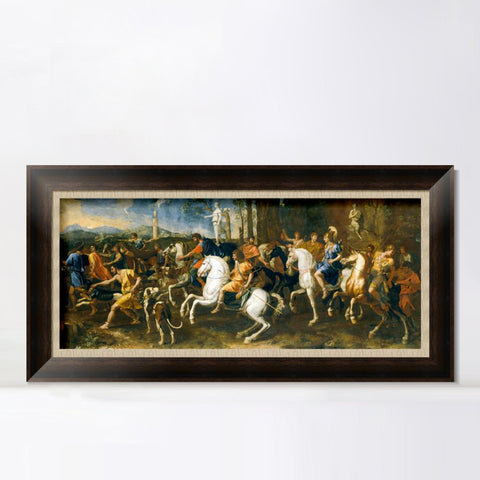 INVIN ART Framed Canvas Art Giclee Print The Meleager Hunt by Nicolas Poussin Wall Art Living Room Home Office Decorations