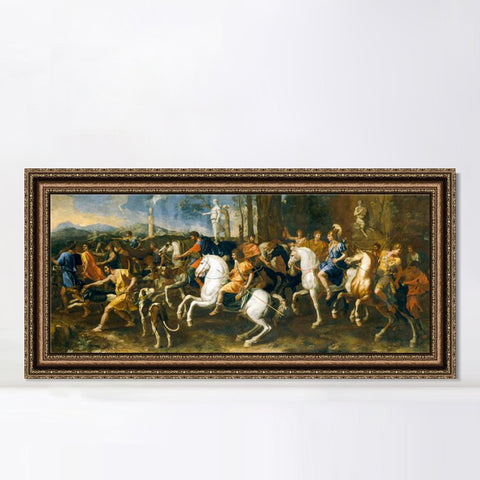 INVIN ART Framed Canvas Art Giclee Print The Meleager Hunt by Nicolas Poussin Wall Art Living Room Home Office Decorations
