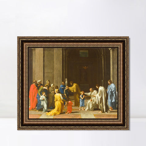 INVIN ART Framed Canvas Art Giclee Print Confirmation by Nicolas Poussin Wall Art Living Room Home Office Decorations
