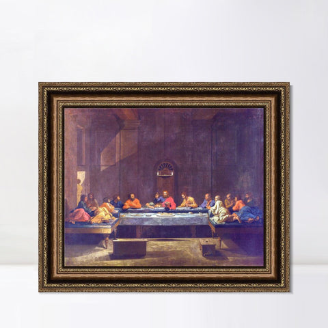 INVIN ART Framed Canvas Art Giclee Print Eucharist by Nicolas Poussin Wall Art Living Room Home Office Decorations