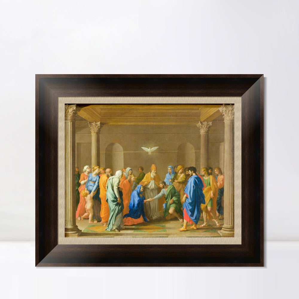 INVIN ART Framed Canvas Art Giclee Print Marriage by Nicolas Poussin Wall Art