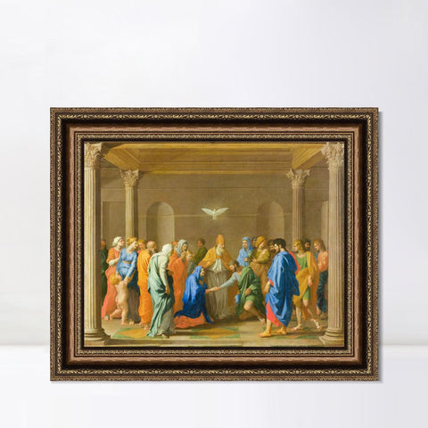 INVIN ART Framed Canvas Art Giclee Print Marriage by Nicolas Poussin Wall Art Living Room Home Office Decorations