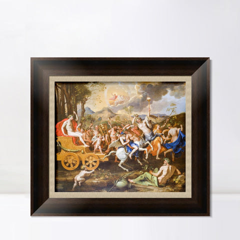 INVIN ART Framed Canvas Art Giclee Print The Triumph of Bacchus, 1635-1636 by Nicolas Poussin Wall Art Living Room Home Office Decorations