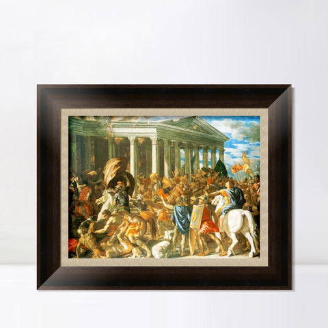 INVIN ART Framed Canvas Art Giclee Print The Destruction and Sack of the Temple of Jerusalem by Nicolas Poussin Wall Art Living Room Home Office Decorations