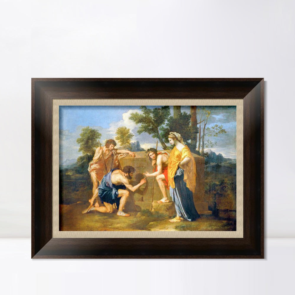 INVIN ART Framed Canvas Art Giclee Print Et in Arcadia ego by Nicolas Poussin Wall Art