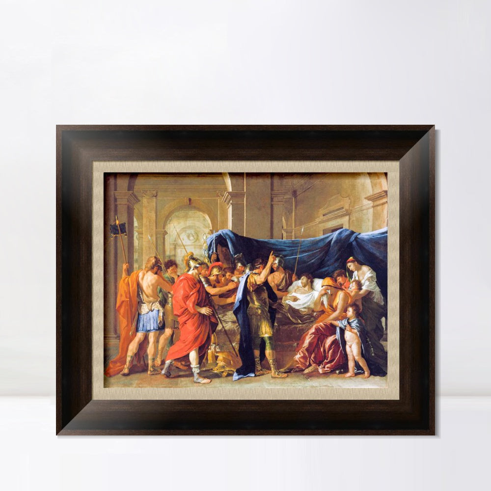 INVIN ART Framed Canvas Art Giclee Print The Death of Germanicus by Nicolas Poussin Wall Art