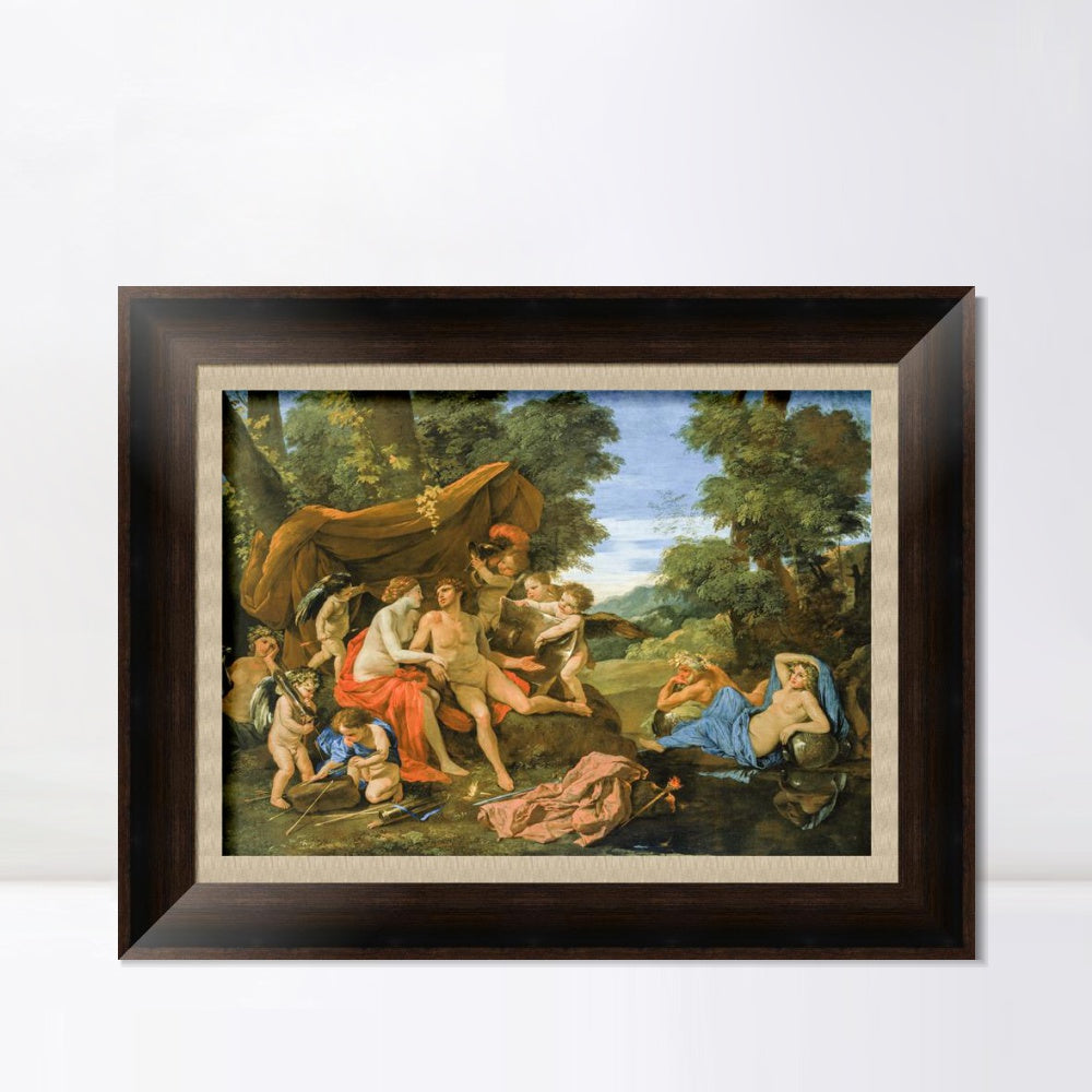 INVIN ART Framed Canvas Art Giclee Print Mars and Venus by Nicolas Poussin Wall Art Living Room Home Office Decorations