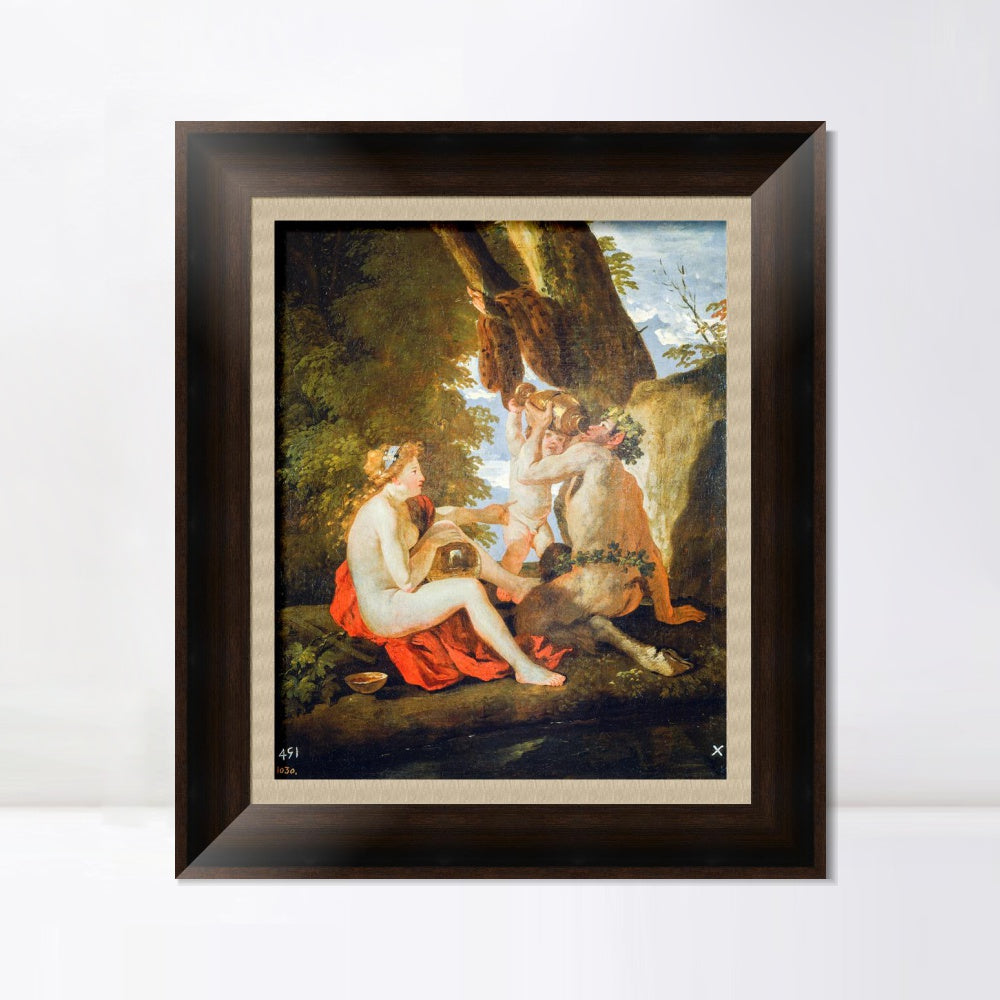 INVIN ART Framed Canvas Art Giclee Print A Bacchic Scene, 1630-31 by Nicolas Poussin Wall Art