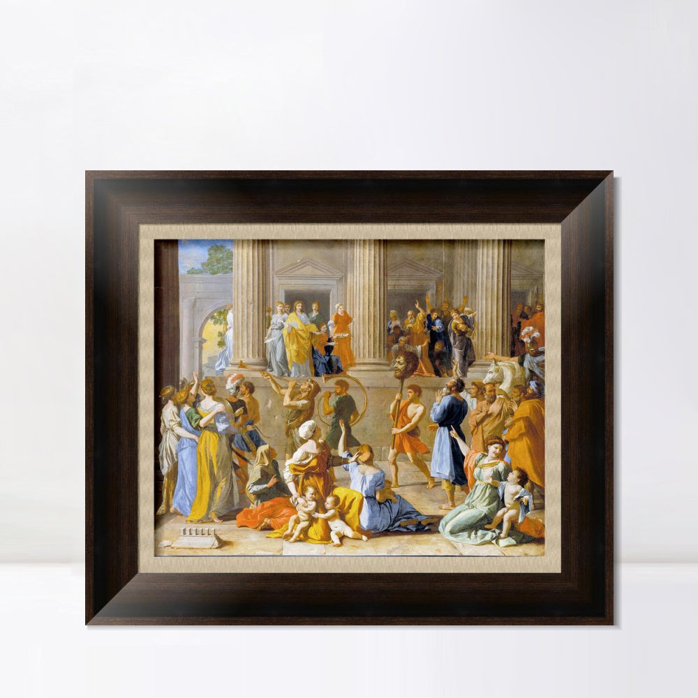 INVIN ART Framed Canvas Art Giclee Print The Triumph of David by Nicolas Poussin Wall Art