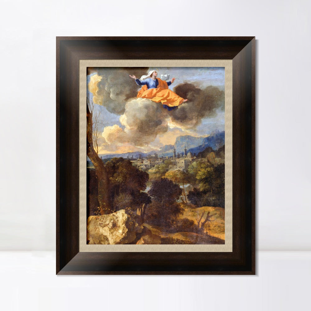 INVIN ART Framed Canvas Art Giclee Print The Translation of Saint Rita of Cascia by Nicolas Poussin Wall Art