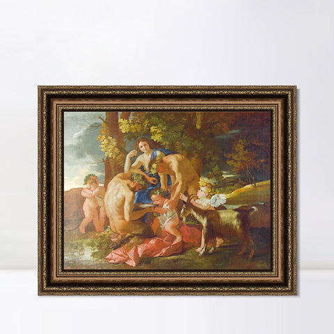 INVIN ART Framed Canvas Art Giclee Print Series#059 by Nicolas Poussin Wall Art Living Room Home Office Decorations