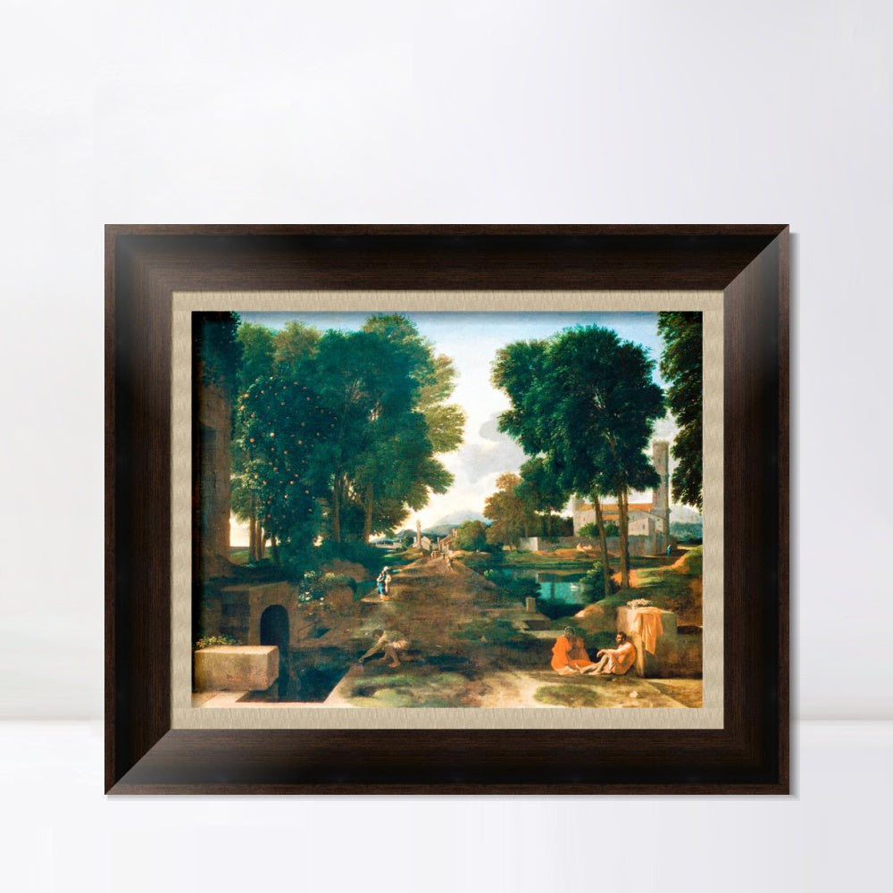 INVIN ART Framed Canvas Art Giclee Print Series#061 by Nicolas Poussin Wall Art