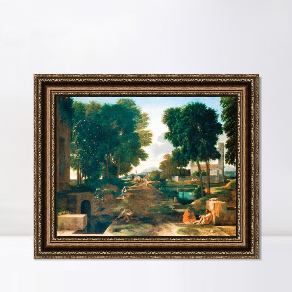 INVIN ART Framed Canvas Art Giclee Print Series#061 by Nicolas Poussin Wall Art