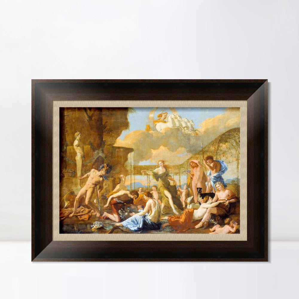 INVIN ART Framed Canvas Art Giclee Print The Empire of Flora (1631) by Emperor by Nicolas Poussin Wall Art