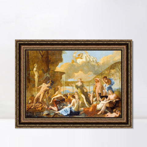 INVIN ART Framed Canvas Art Giclee Print The Empire of Flora (1631) by Emperor by Nicolas Poussin Wall Art Living Room Home Office Decorations