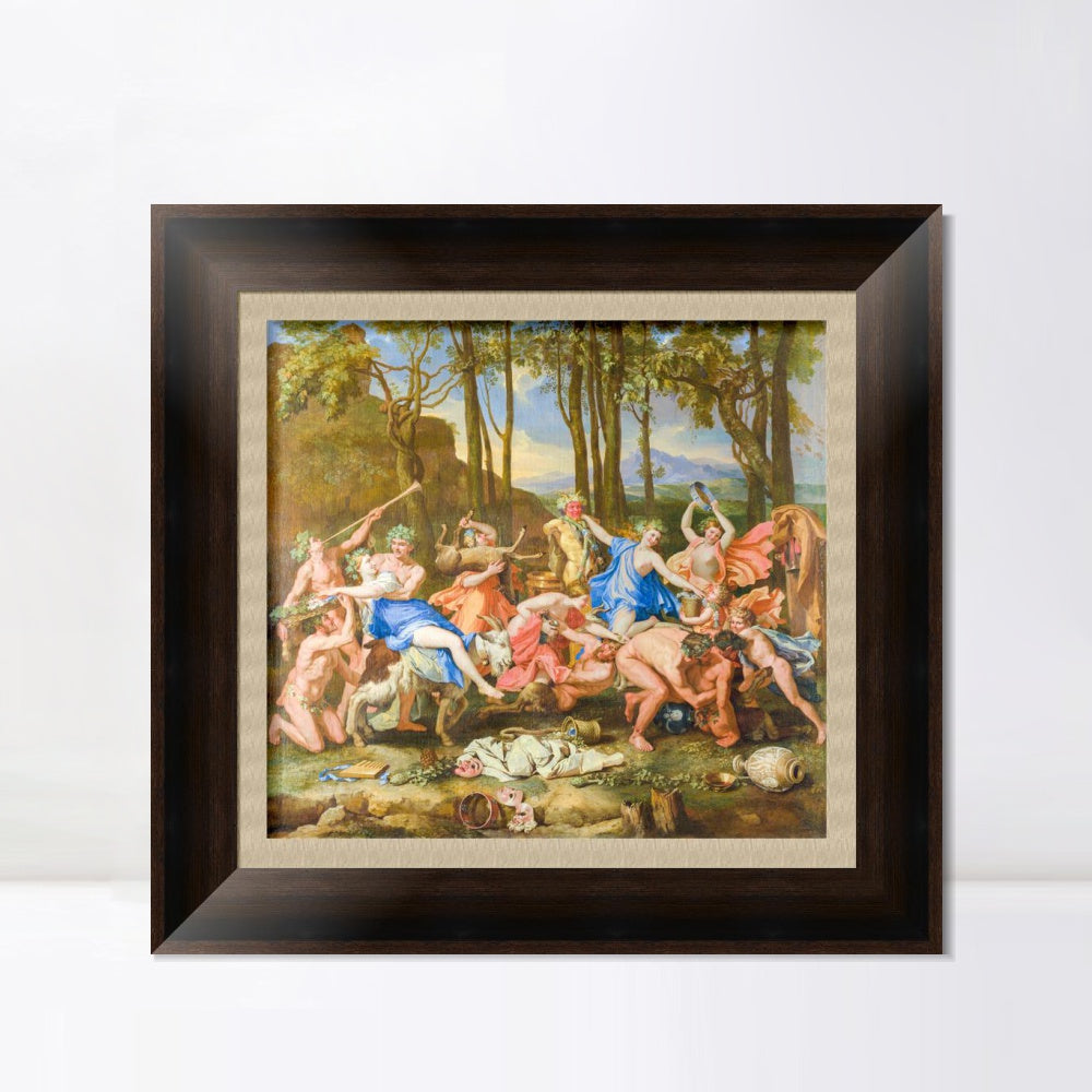 INVIN ART Framed Canvas Art Giclee Print The Triumph of Pan, 1636 by Nicolas Poussin Wall Art
