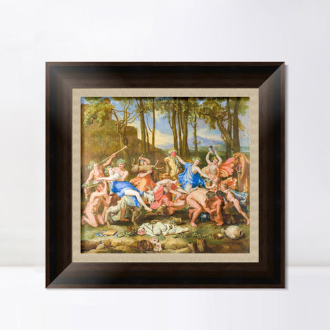 INVIN ART Framed Canvas Art Giclee Print The Triumph of Pan, 1636 by Nicolas Poussin Wall Art Living Room Home Office Decorations