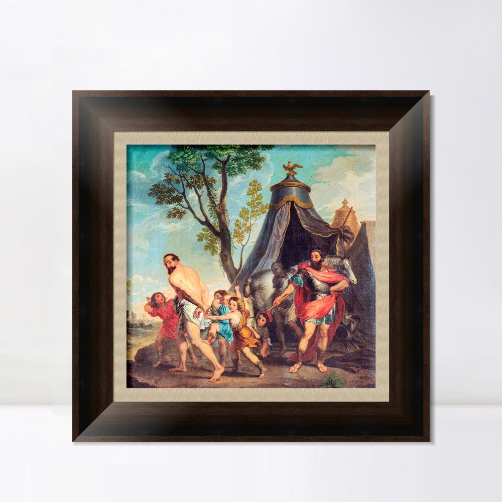 INVIN ART Framed Canvas Art Giclee Print Camilla and the Schoolmaster of Falerii by Nicolas Poussin Wall Art