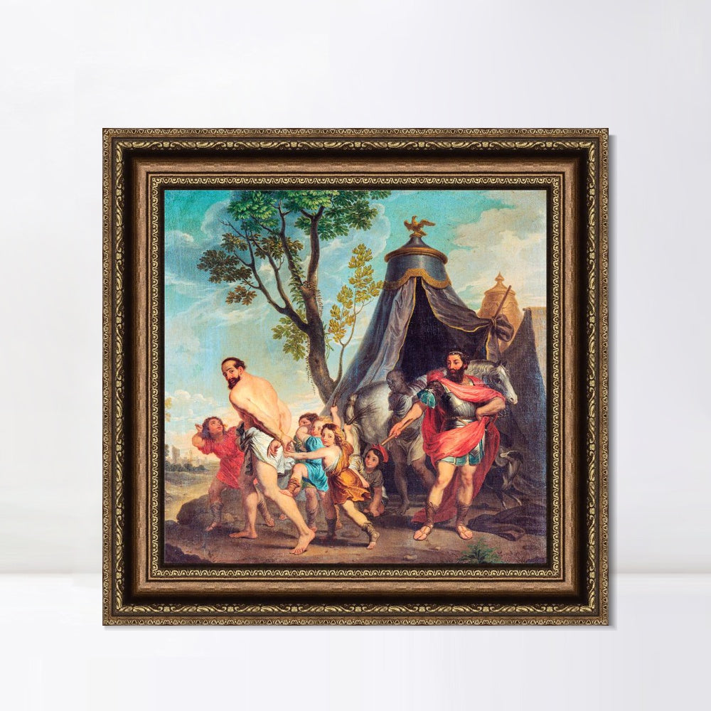 INVIN ART Framed Canvas Art Giclee Print Camilla and the Schoolmaster of Falerii by Nicolas Poussin Wall Art