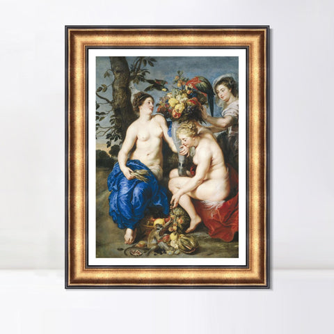 INVIN ART Framed Canvas Art Giclee Print Series#084 by Peter Paul Rubens Wall Art Living Room Home Office Decorations