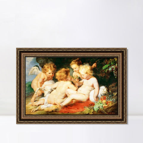 INVIN ART Framed Canvas Art Giclee Print Series#152 by Peter Paul Rubens Wall Art Living Room Home Office Decorations