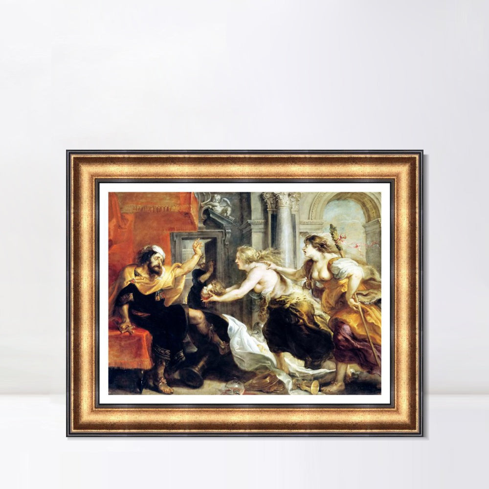 INVIN ART Framed Canvas Art Giclee Print Series#169 by Peter Paul Rubens Wall Art (Vintage Embossed Gold frame,20"x24")