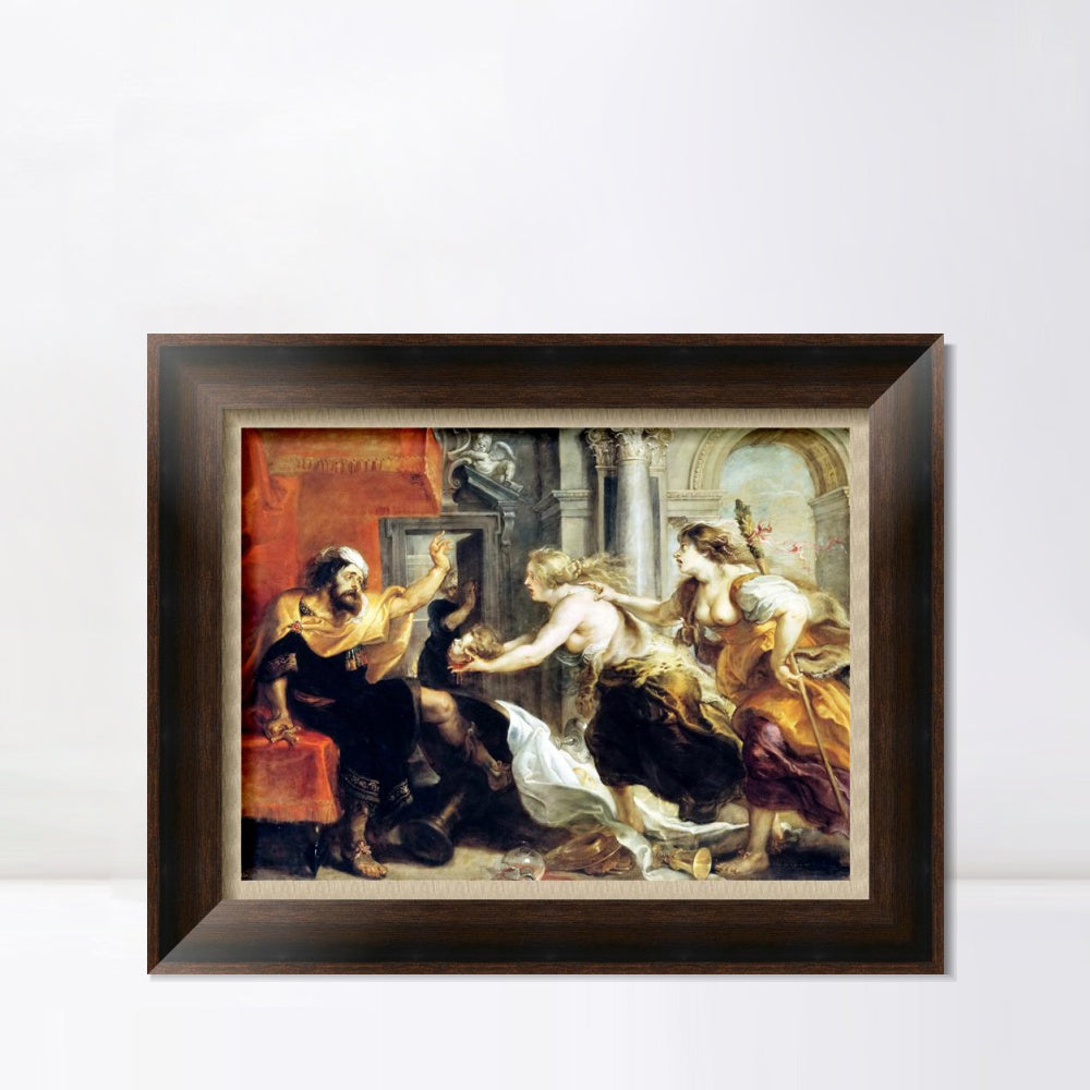 INVIN ART Framed Canvas Art Giclee Print Series#169 by Peter Paul Rubens Wall Art (Vintage Embossed Gold frame,20"x24")