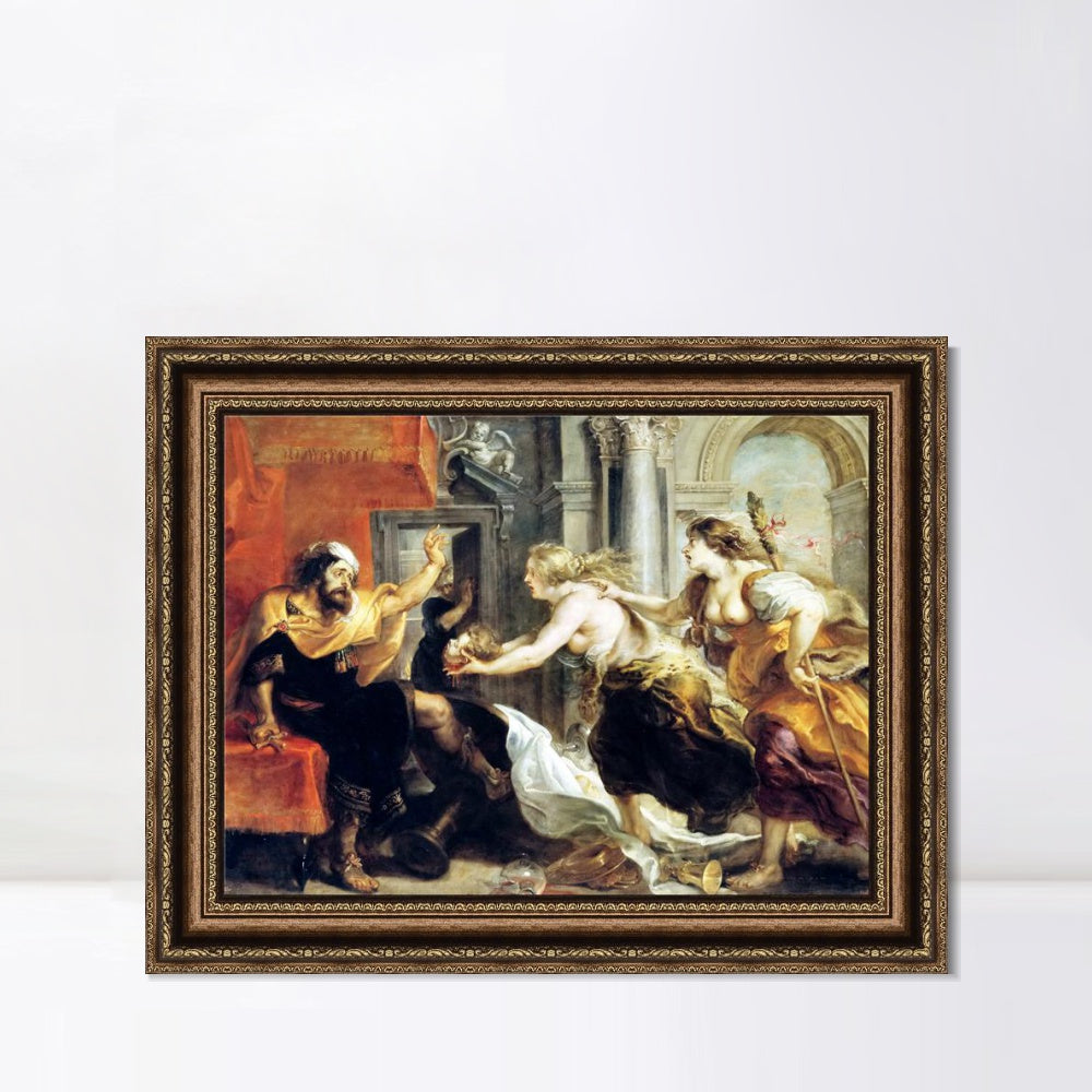 INVIN ART Framed Canvas Art Giclee Print Series#169 by Peter Paul Rubens Wall Art (Vintage Embossed Gold frame,20"x24")