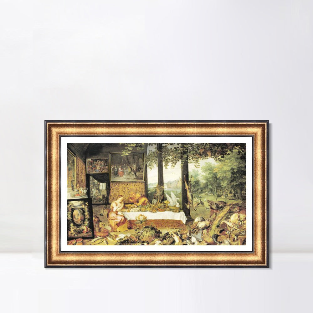 INVIN ART Framed Canvas Art Giclee Print Series#254 by Peter Paul Rubens Wall Art (Vintage Embossed Gold frame,20"x28")