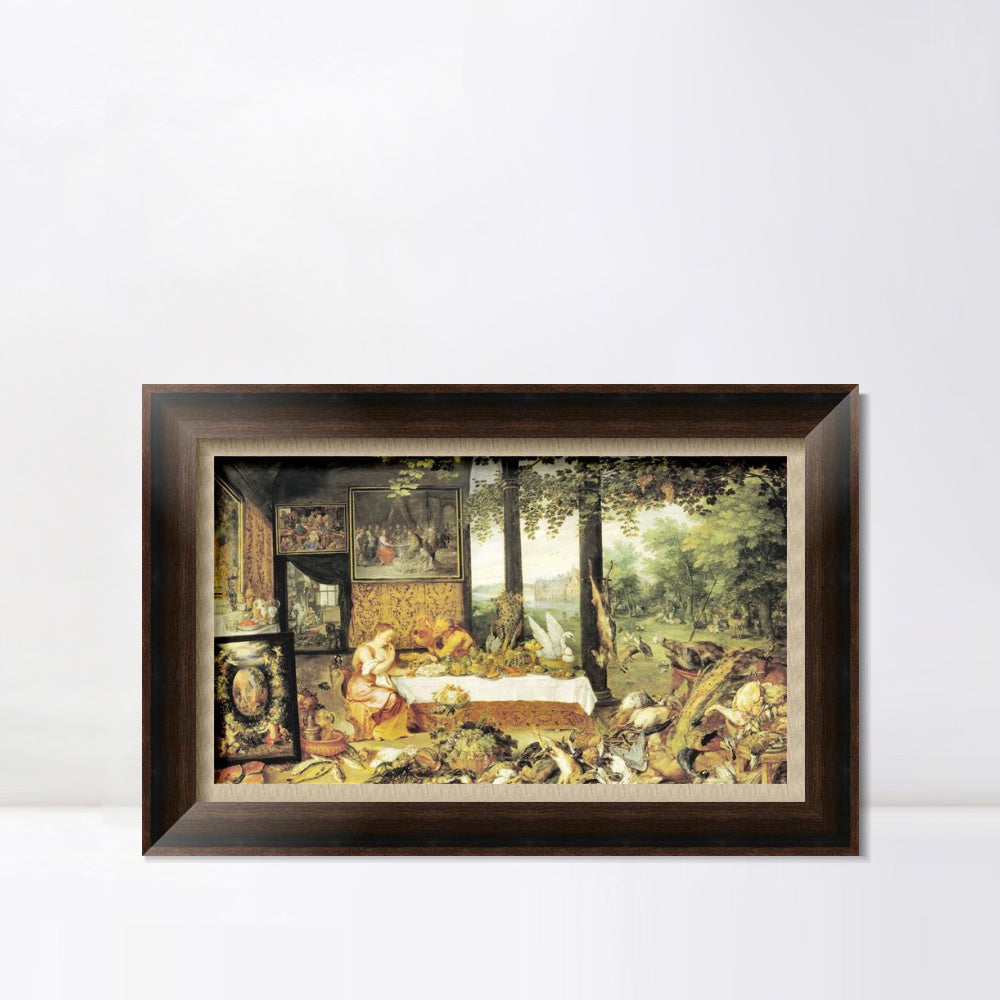 INVIN ART Framed Canvas Art Giclee Print Series#254 by Peter Paul Rubens Wall Art (Vintage Embossed Gold frame,20"x28")