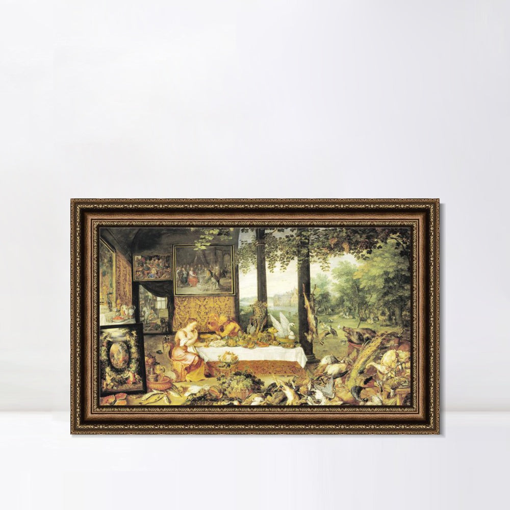 INVIN ART Framed Canvas Art Giclee Print Series#254 by Peter Paul Rubens Wall Art (Vintage Embossed Gold frame,20"x28")