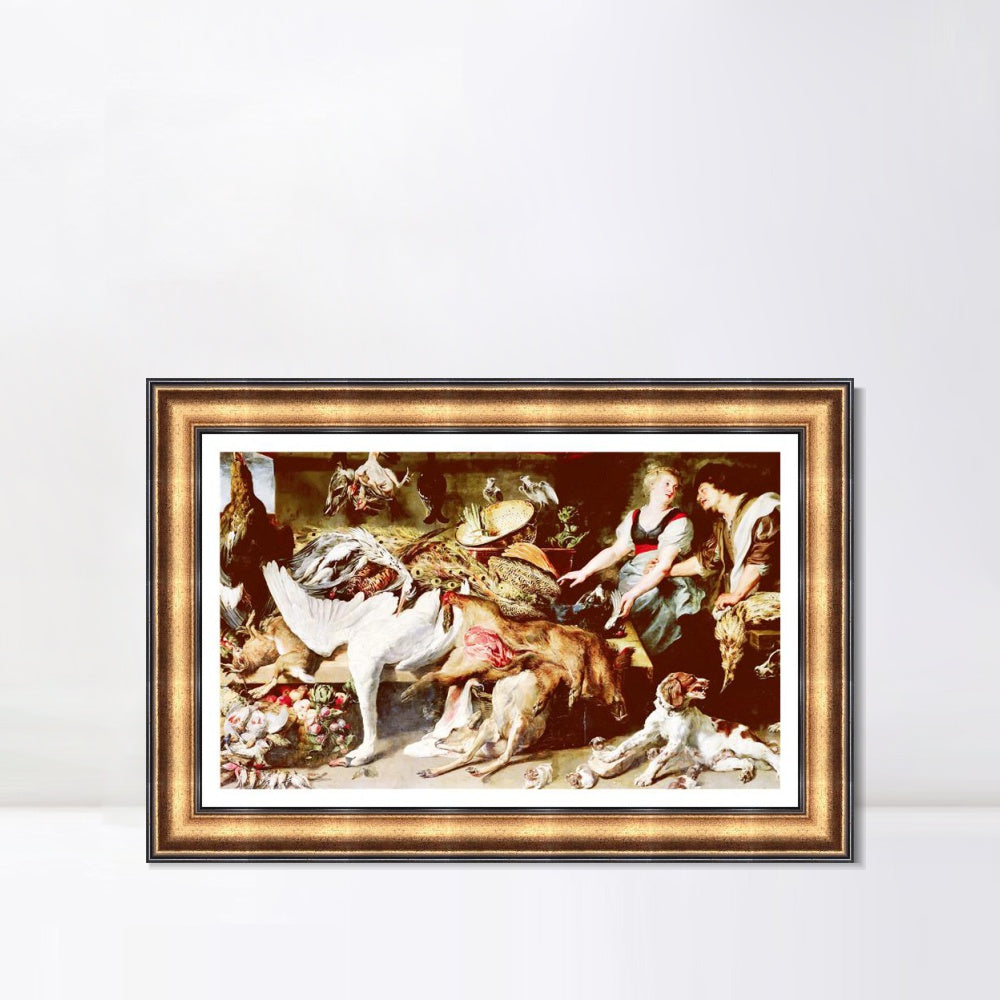 INVIN ART Framed Canvas Art Giclee Print Series#273 by Peter Paul Rubens Wall Art (Vintage Embossed Gold frame,20"x28")
