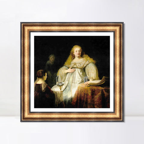INVIN ART Framed Canvas Art Giclee Print Series#001 by Rembrandt Harmenszoon van Rijn Wall Art Living Room Home Office Decorations