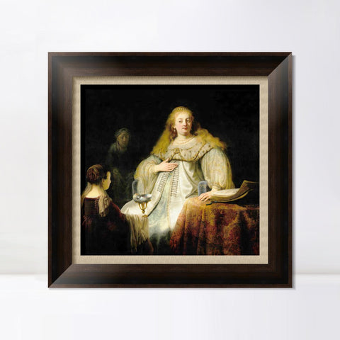 INVIN ART Framed Canvas Art Giclee Print Series#001 by Rembrandt Harmenszoon van Rijn Wall Art Living Room Home Office Decorations