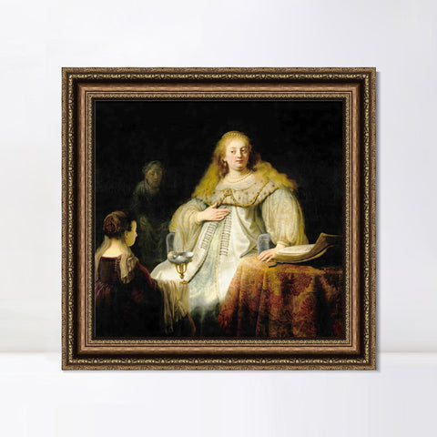 INVIN ART Framed Canvas Art Giclee Print Series#001 by Rembrandt Harmenszoon van Rijn Wall Art Living Room Home Office Decorations