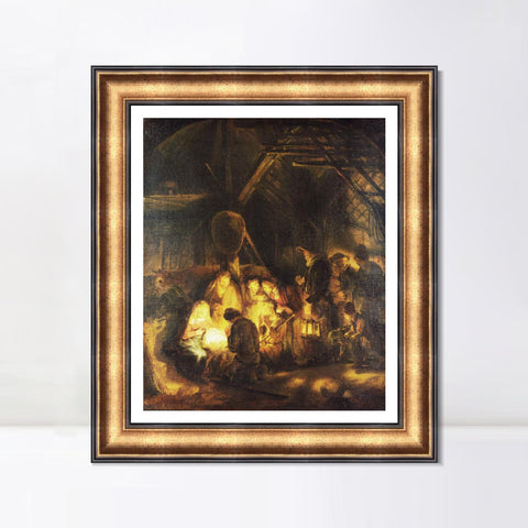 INVIN ART Framed Canvas Art Giclee Print Series#008 by Rembrandt Harmenszoon van Rijn Wall Art Living Room Home Office Decorations