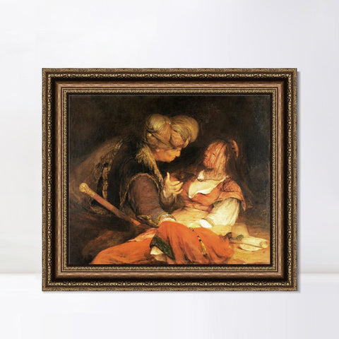 INVIN ART Framed Canvas Art Giclee Print Series#012 by Rembrandt Harmenszoon van Rijn Wall Art Living Room Home Office Decorations