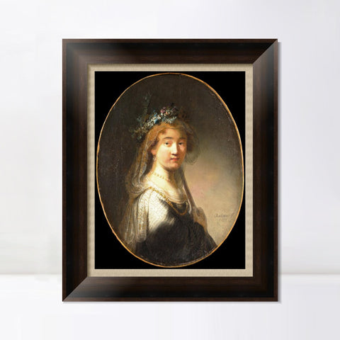 INVIN ART Framed Canvas Art Giclee Print Series#016 by Rembrandt Harmenszoon van Rijn Wall Art Living Room Home Office Decorations