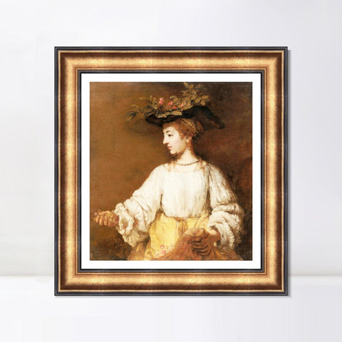 INVIN ART Framed Canvas Art Giclee Print Series#017 by Rembrandt Harmenszoon van Rijn Wall Art Living Room Home Office Decorations