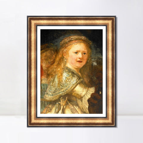 INVIN ART Framed Canvas Art Giclee Print Series#026 by Rembrandt Harmenszoon van Rijn Wall Art Living Room Home Office Decorations