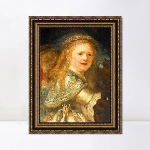 INVIN ART Framed Canvas Art Giclee Print Series#026 by Rembrandt Harmenszoon van Rijn Wall Art Living Room Home Office Decorations