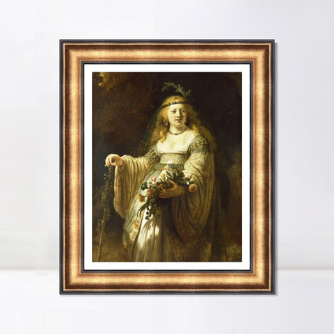 INVIN ART Framed Canvas Art Giclee Print Series#027 by Rembrandt Harmenszoon van Rijn Wall Art Living Room Home Office Decorations