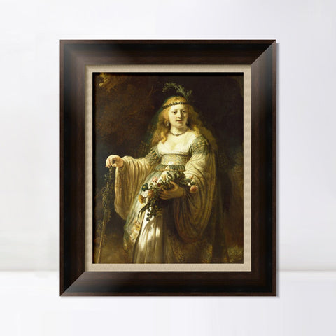 INVIN ART Framed Canvas Art Giclee Print Series#027 by Rembrandt Harmenszoon van Rijn Wall Art Living Room Home Office Decorations