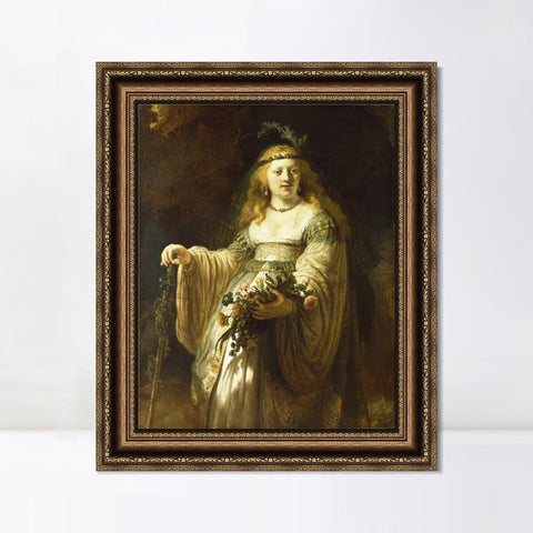 INVIN ART Framed Canvas Art Giclee Print Series#027 by Rembrandt Harmenszoon van Rijn Wall Art Living Room Home Office Decorations