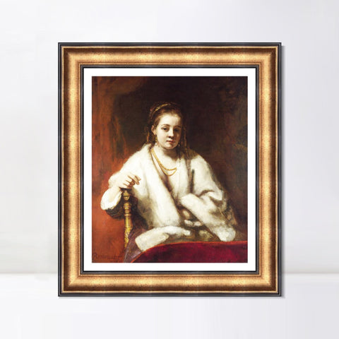 INVIN ART Framed Canvas Art Giclee Print Series#028 by Rembrandt Harmenszoon van Rijn Wall Art Living Room Home Office Decorations