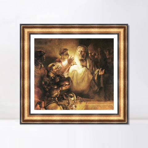 INVIN ART Framed Canvas Art Giclee Print Series#035 by Rembrandt Harmenszoon van Rijn Wall Art Living Room Home Office Decorations